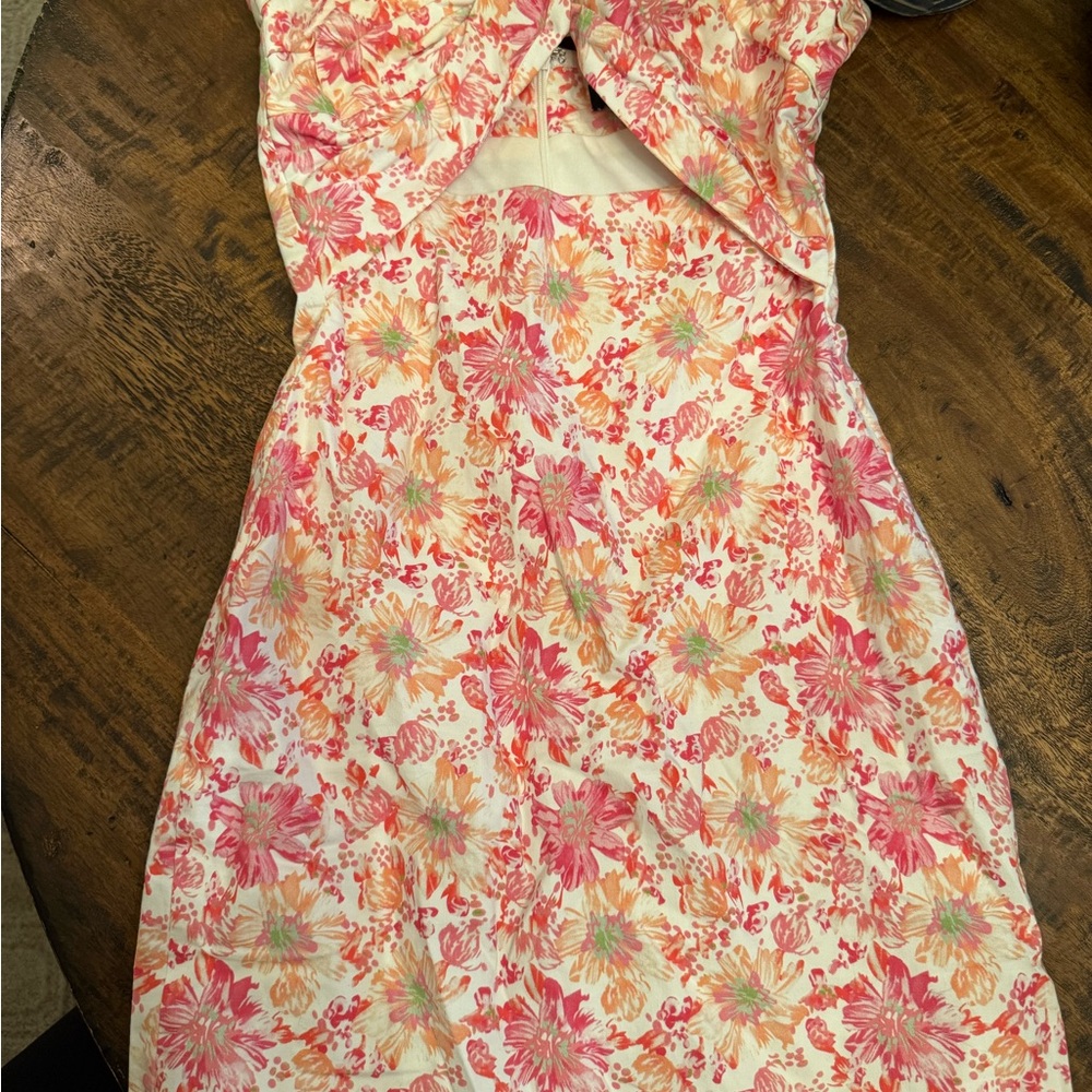 Cotton Candy Floral Women’s Dress in Pink and Cream